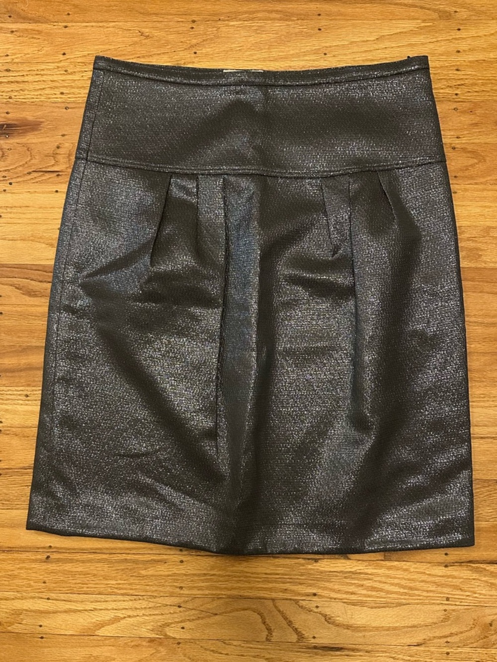 Burberry Metallic Charcoal Pencil Skirt